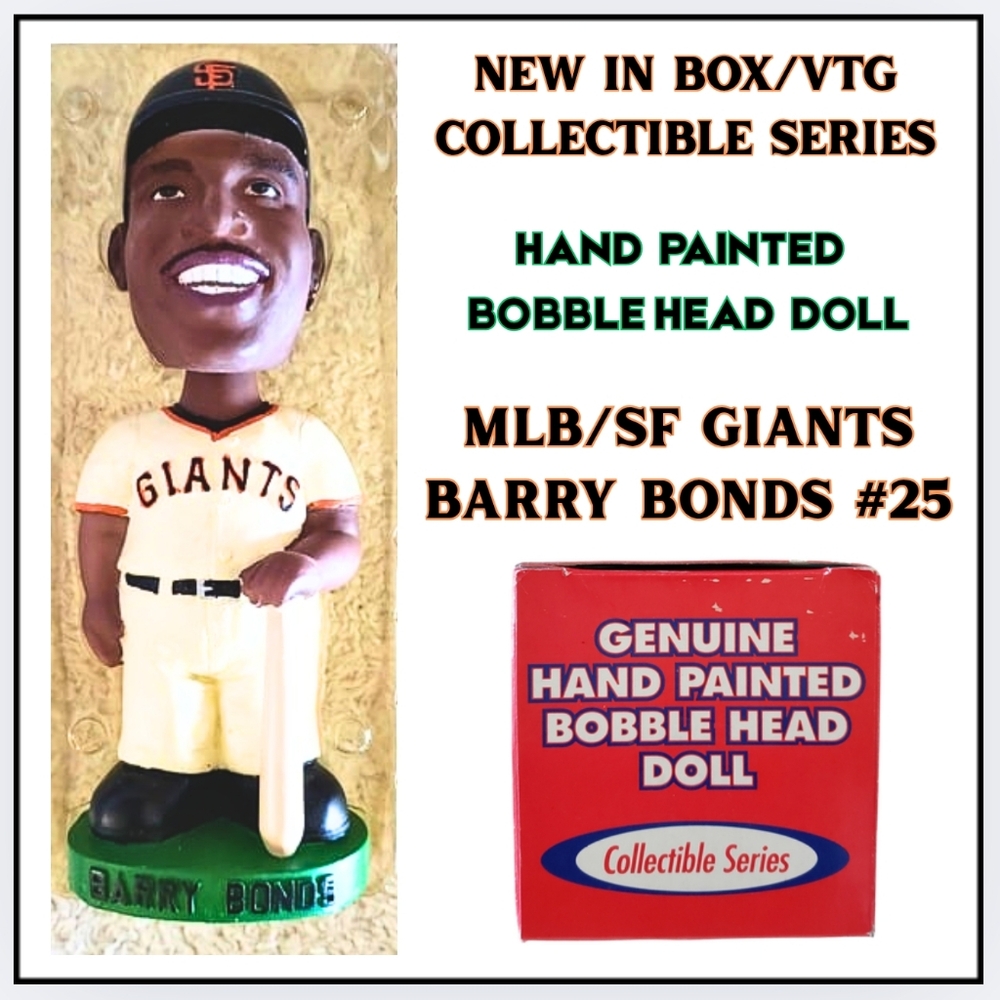 🔥NIB/VTG / MLB / SF GIANTS / BARRY BONDS #25 Collectible HandPainted Bobblehead